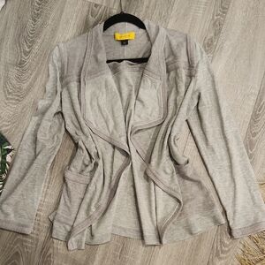 St. John Gray Open Front Sweater